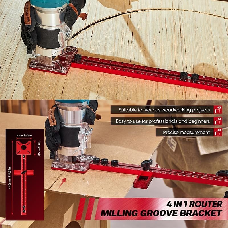 Gluschwein - Router Guide - 3-in-1-Führungsschiene für Oberfräsen