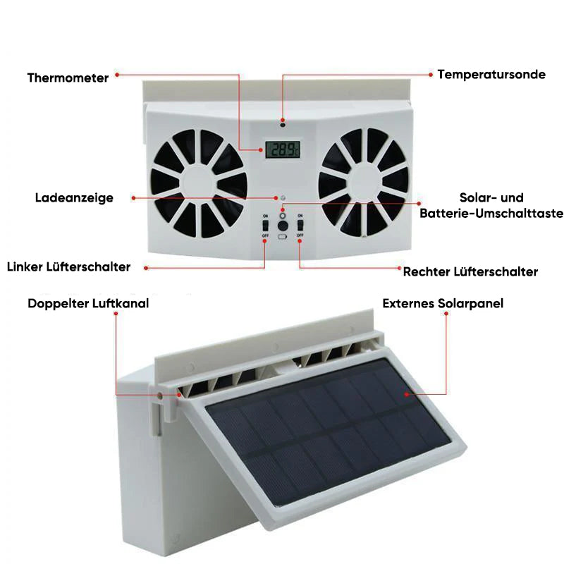 Gluschwein - Solarbetriebener Auto-Abluftventilator