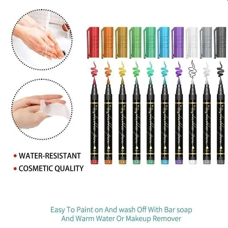 SkinArt - Stifte für Body Art — Kreativer Spaß zu Halloween & Party [10er-Set]