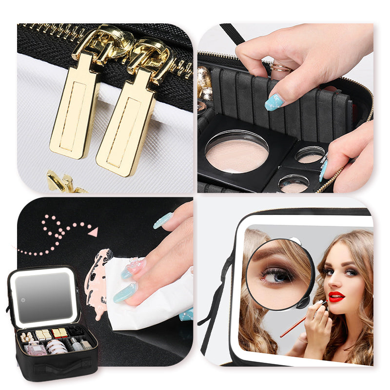 Gluschwein - ✨ 50% RABATT & Versandkostenfrei ✨ Makelloses Schminken überall – Tragbare Kosmetiktasche mit LED-Spiegel! ✨