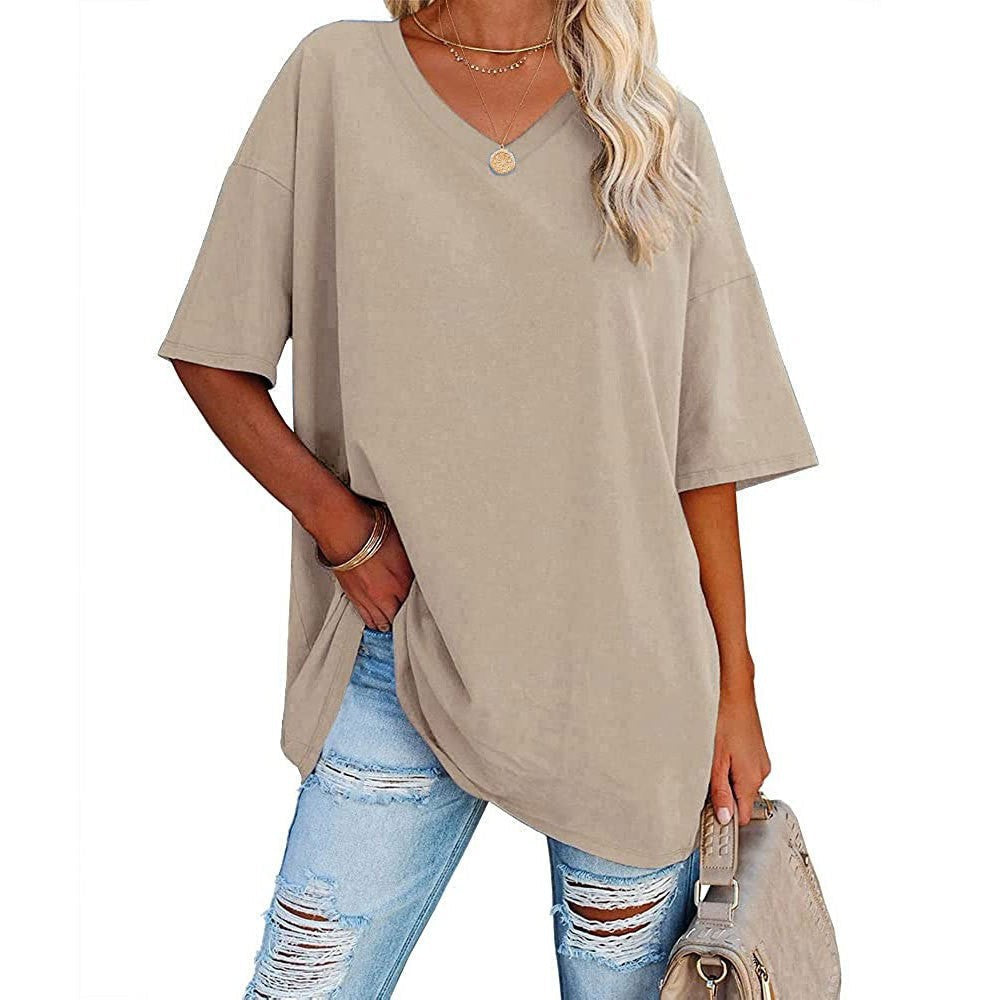📢📢40 % RABATT !! ⏰Lässiges, locker sitzendes Damen-T-Shirt mit V-Ausschnitt