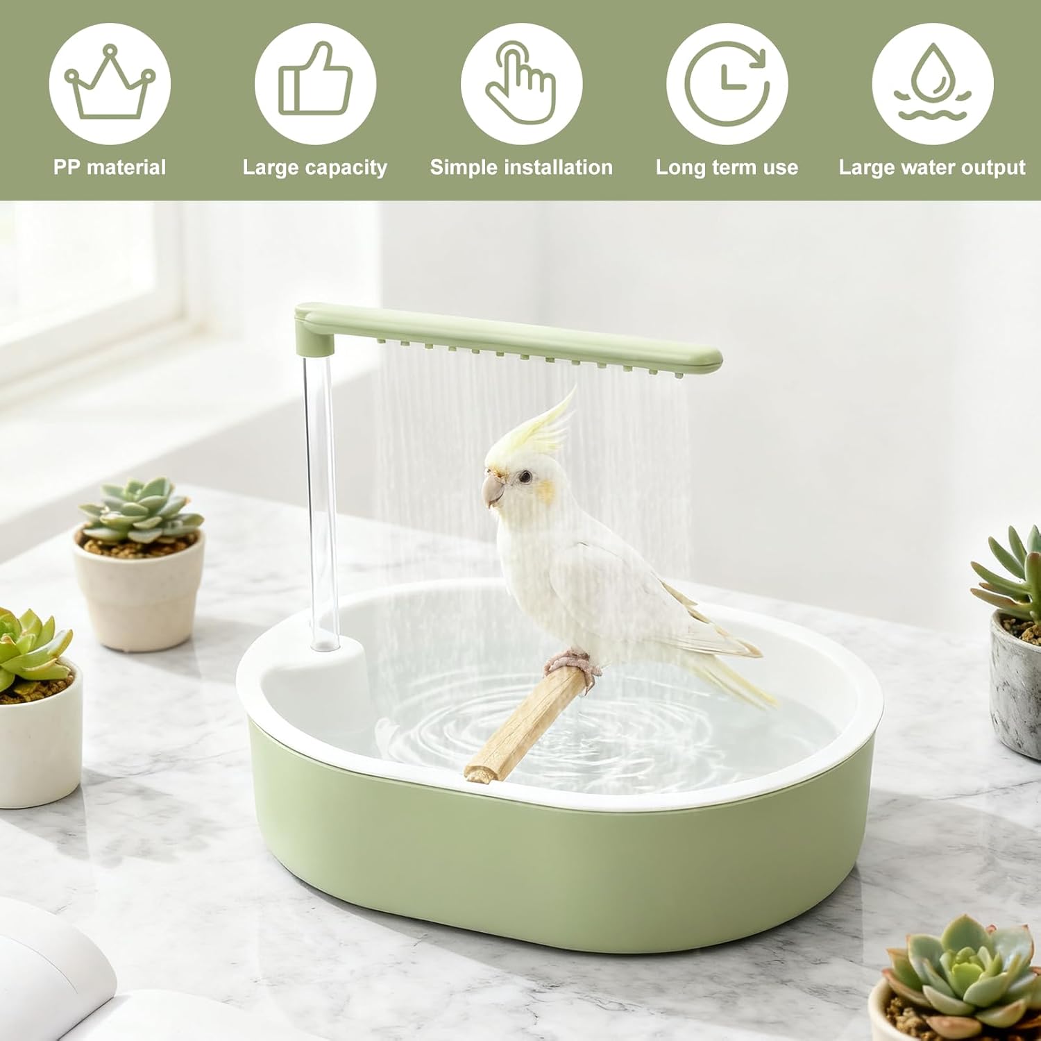 Gluschwein - Automatische Vogeltränke mit Wasserhahn, USB-betriebene Vogeltränke für Vögel