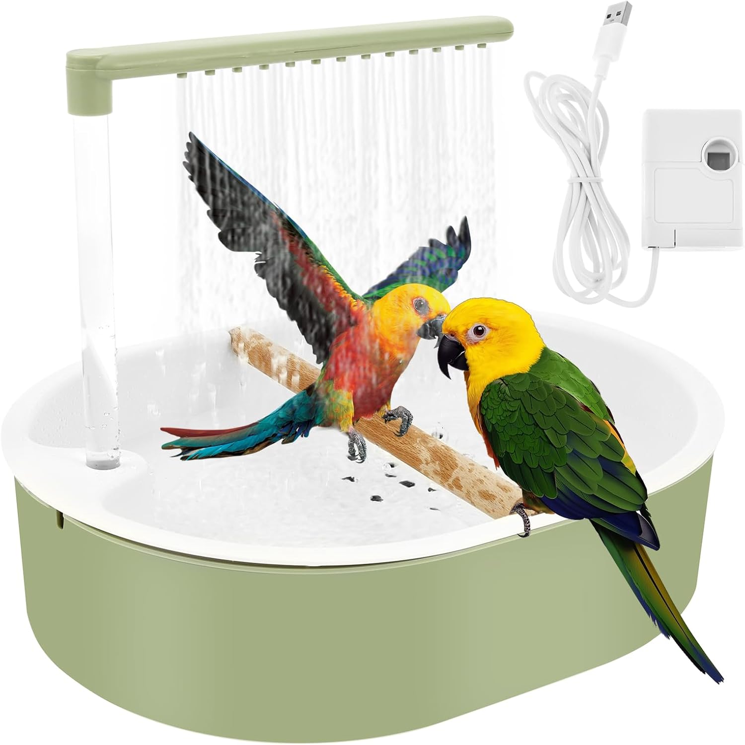 Gluschwein - Automatische Vogeltränke mit Wasserhahn, USB-betriebene Vogeltränke für Vögel