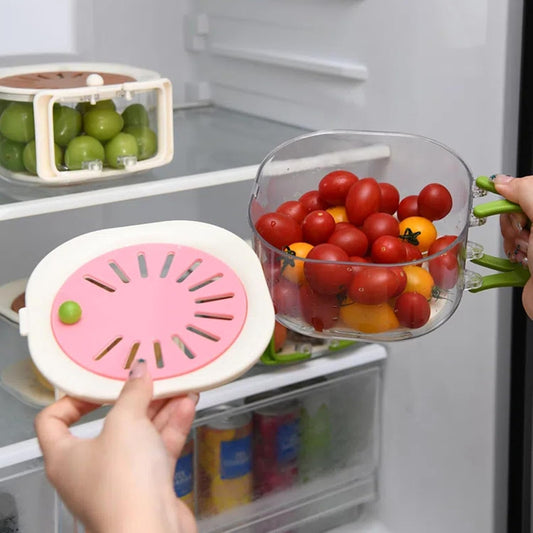 Machine à laver les fruits et légumes 2 en 1, boîte de rangement multifonctionnelle anti-oxydation pour fruits et légumes