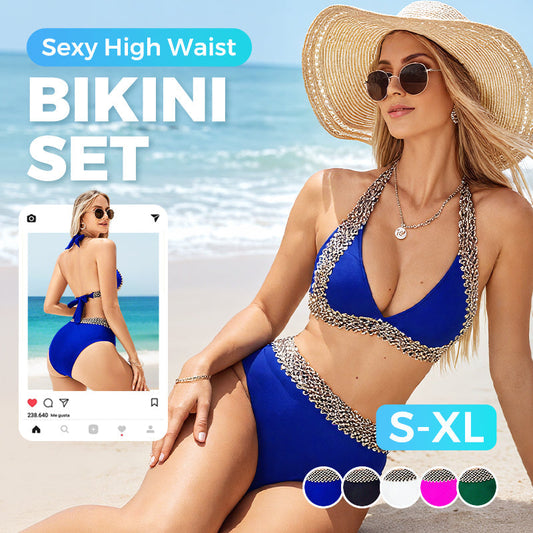 Gluschwein - 🔥👙Sexy Damen-Badeanzug mit V-Ausschnitt und Wellenmuster für den Urlaub