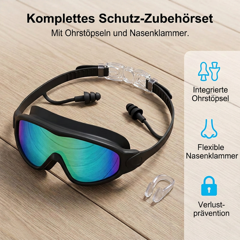 ⏰ Nur noch heute 50% Rabatt! 🏊 Kinder Schwimmbrillen Set 2 Stück, Anti-Beschlag & UV-Schutz, Weitwinkel-Glas mit Silikon-Dichtung & integrierten Ohrenstöpseln, bequemer Sitz für Jungen & Mädchen ✨