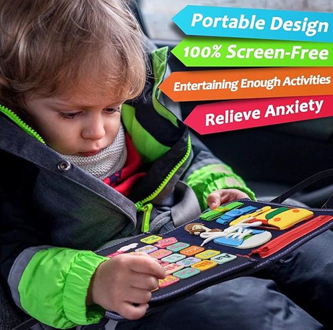 Tablero sensorial: juguete de actividad Montessori para el desarrollo motor de los niños 