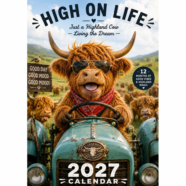 Gluschwein - 🐮 JETZT 50 % RABATT! 🗓️ Lustiger Wandkalender 2027 mit Hochlandrindern – A4-Format zum Aufhängen, charmantes Design und ein ganzes Jahr voller Spaß – Perfekt für Zuhause, Büro oder als Geschenk ✨