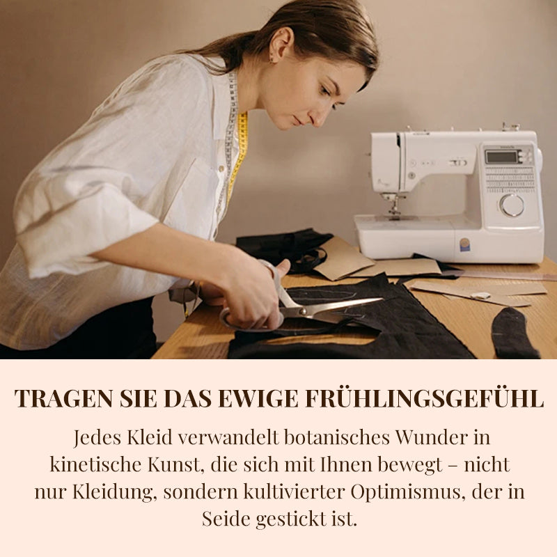 Gluschwein - Kaskadenkleid mit Blumenmuster und mehreren Pflanzen