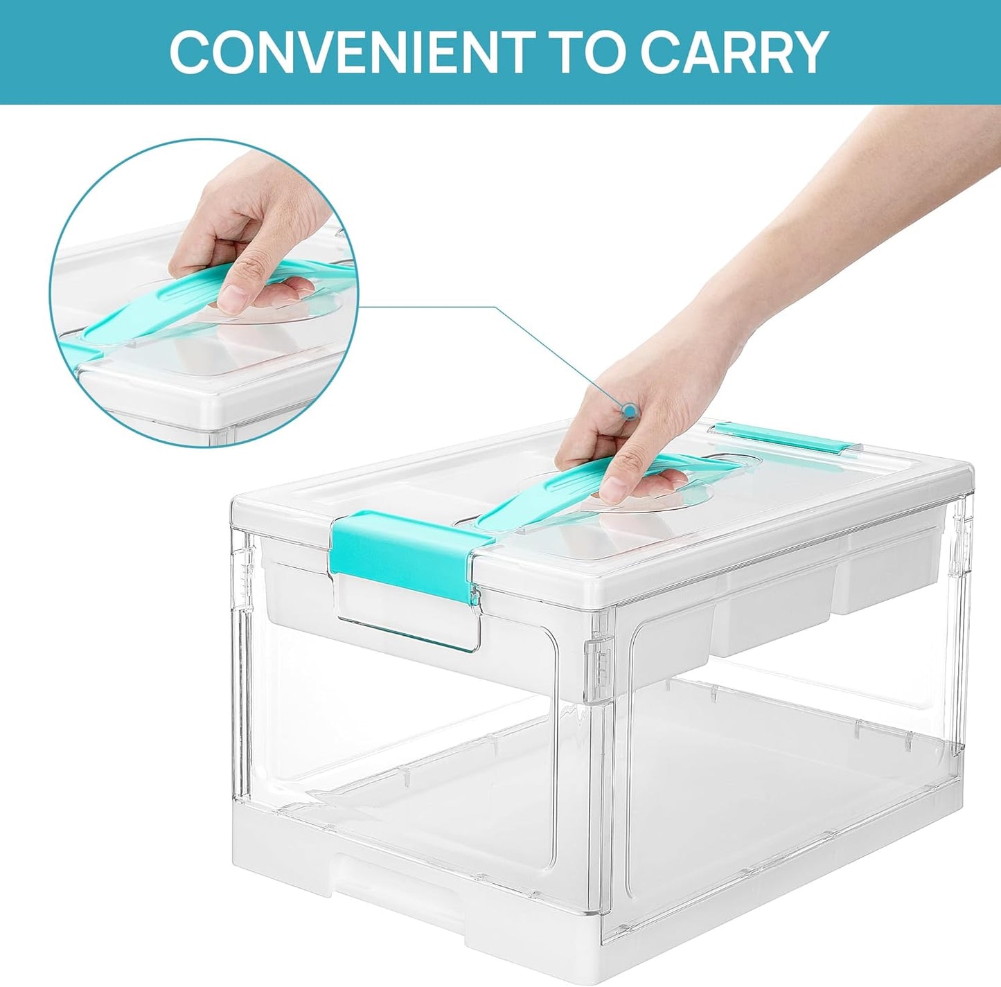 Clear Organizers - Aufbewahrungsbox mit herausnehmbaren Fächern und Trennwänden | Ideal zum Ordnen von Malutensilien, Spielzeug, Bastelbedarf usw