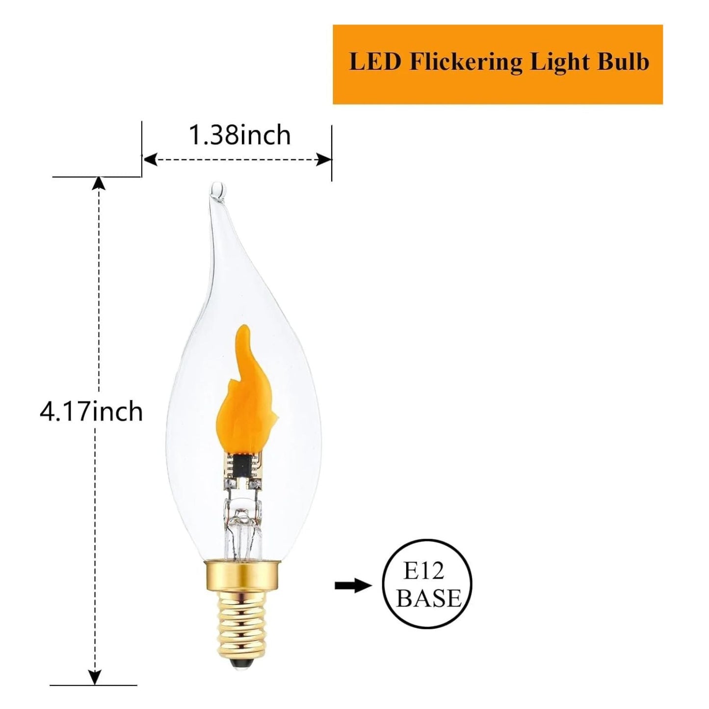 FlameBulb - LED Flackerlicht Birne (E12) — Gemütliche Beleuchtung für Flur & Eingang  [1+1 GRATIS!!]