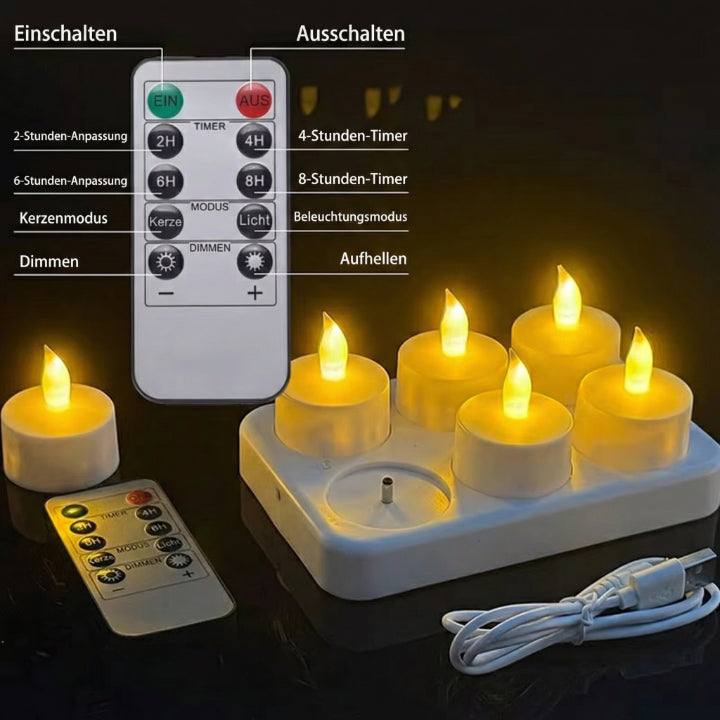 Gluschwein - TeaLED - Wiederaufladbare LED-Teelichter