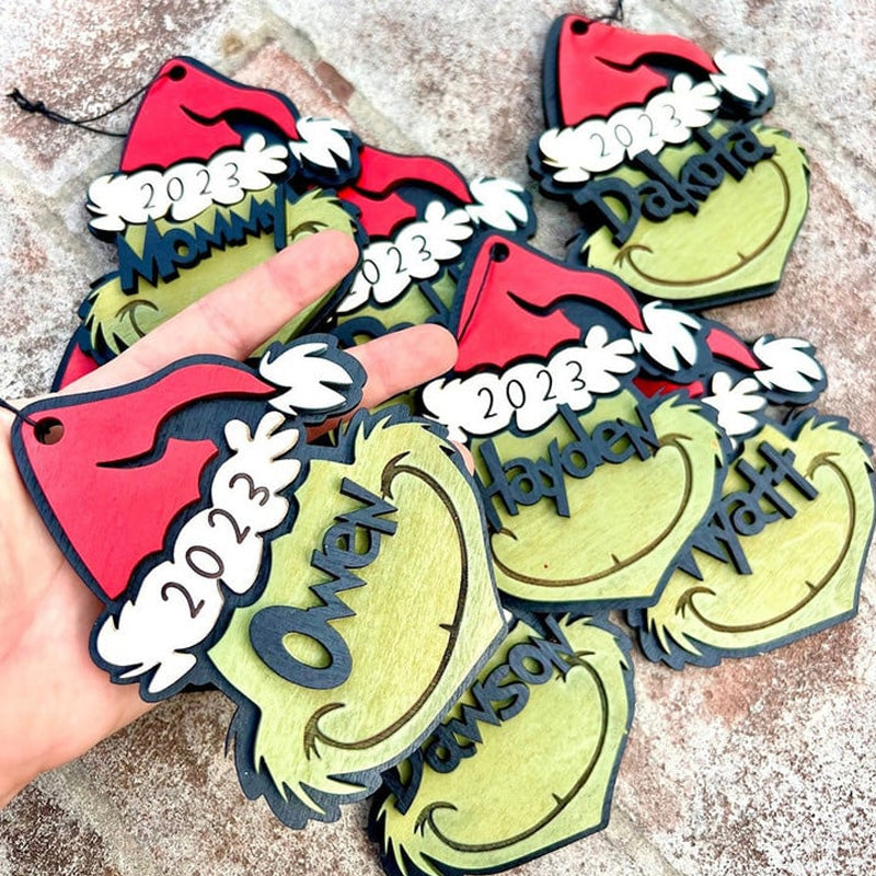 Gluschwein - Personalisierter Grinchmas-Ornament, Weihnachtsschmuck