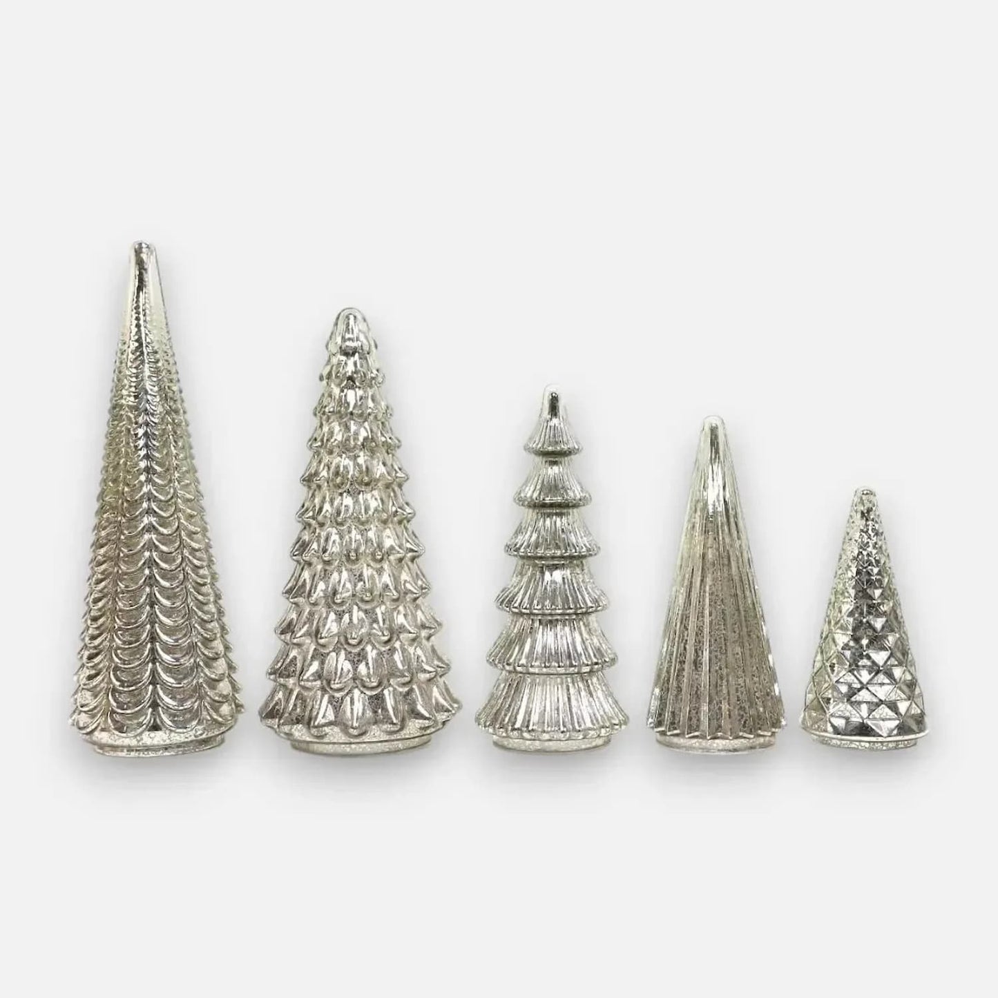 SilverSpurs - Leuchtende Quecksilber-Tannen — Glänzender Mittelpunkt für Ihr Zuhause [5er Set ]