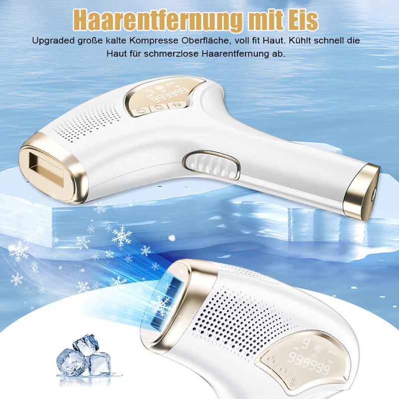 Gluschwein - Haarentfernungsgerät mit Kühlfunktion – schmerzfreie Haarentfernung im Gesicht und am Körper – inklusive Schutzbrille – ideal für den Heimgebrauch