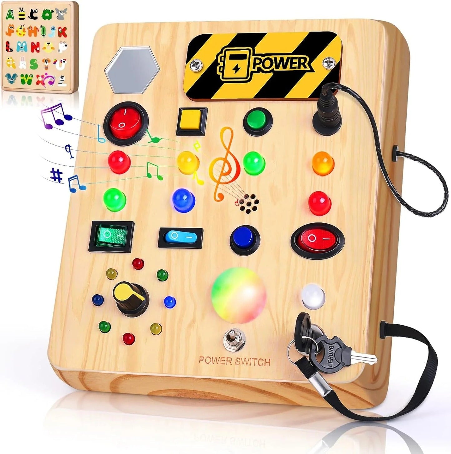 Gluschwein - Stimilus Board - Montessori-Sinnes-Schalt-Spielzeug aus Holz