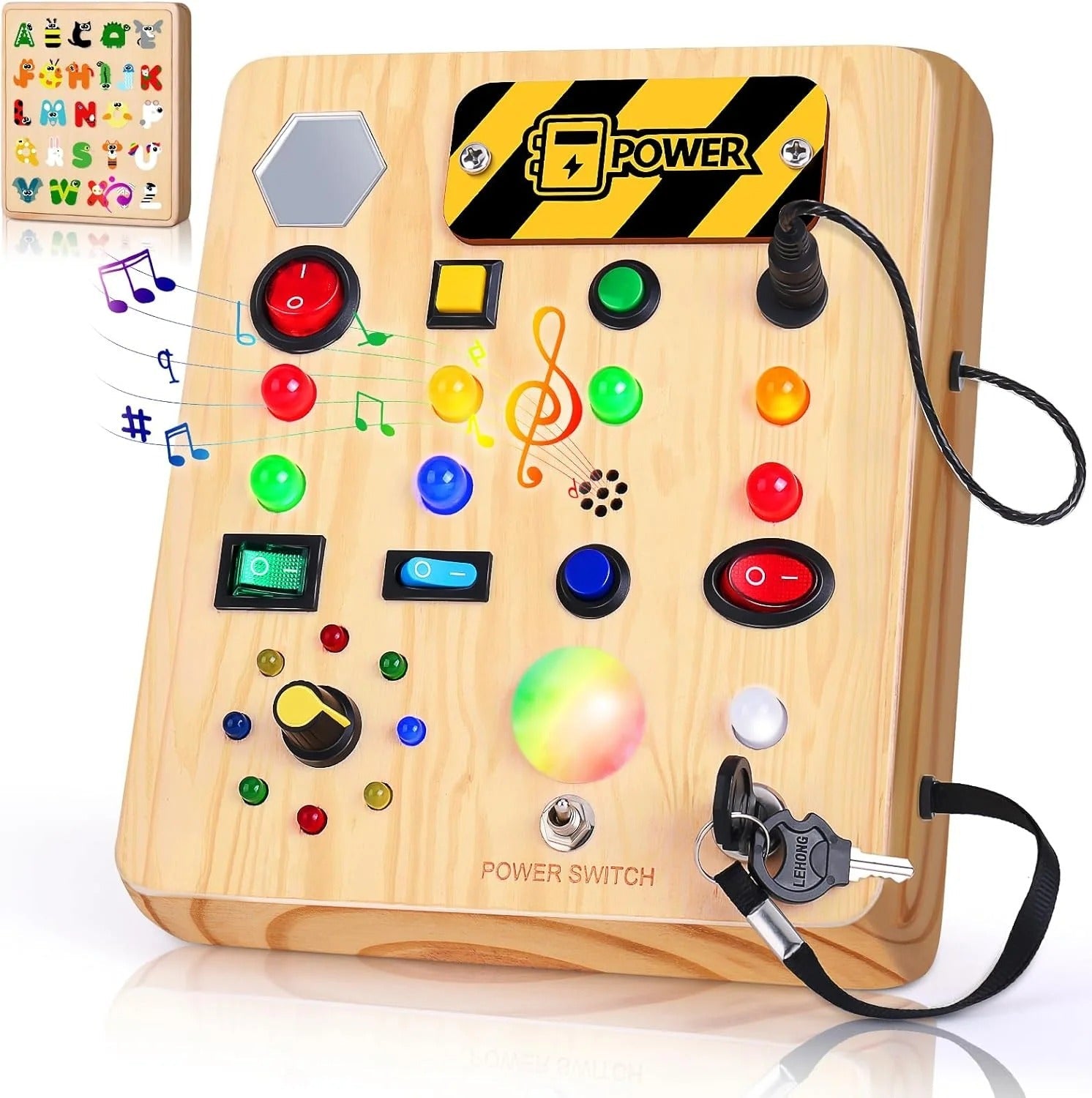 Gluschwein - Stimilus Board - Montessori-Sinnes-Schalt-Spielzeug aus Holz