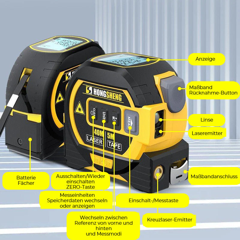 Gluschwein - 3-in-1-Infrarot-Laserbandmessung