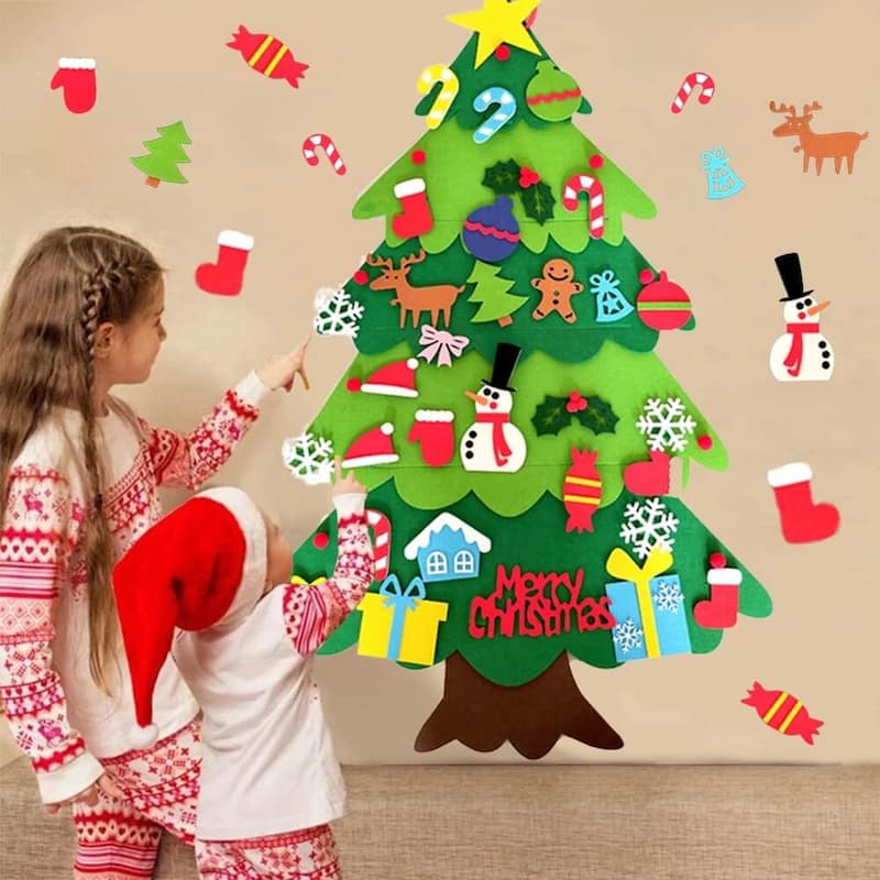 FeltTree - Montessori Weihnachtsbaum aus Filz für Kinder — Lernen, gestalten & Spaß haben