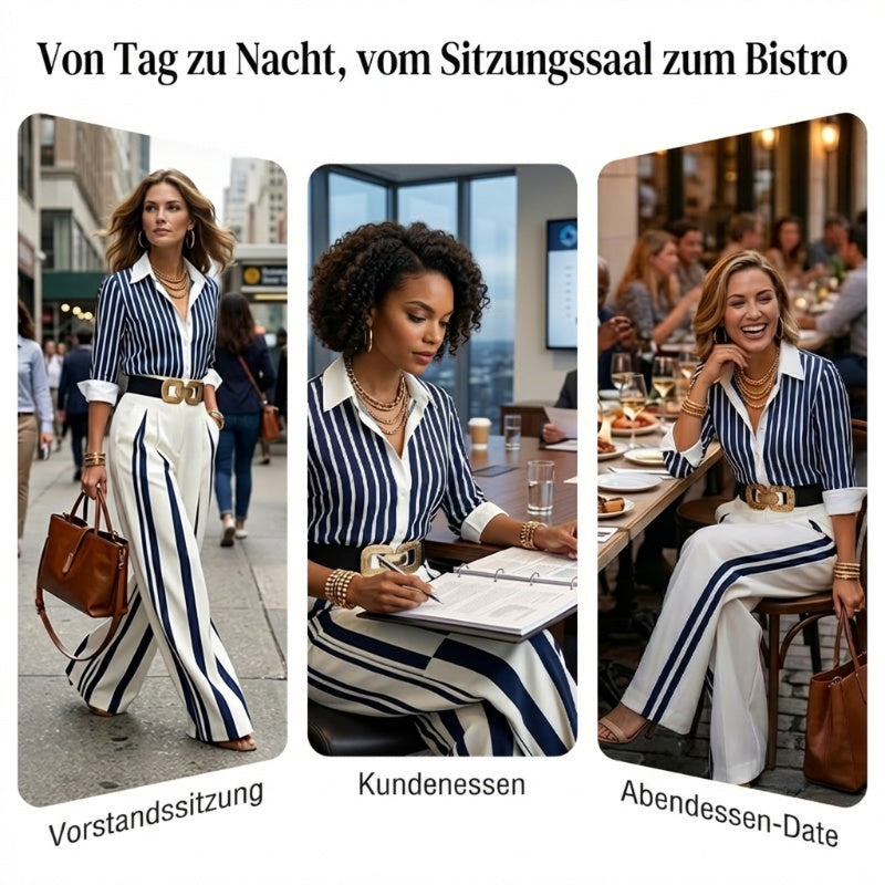 🔥Neu 2026 • Neu eingetroffen!💥Gestreiftes Shirt & weite Hose im Set – bequem & stilvoll für den Alltag