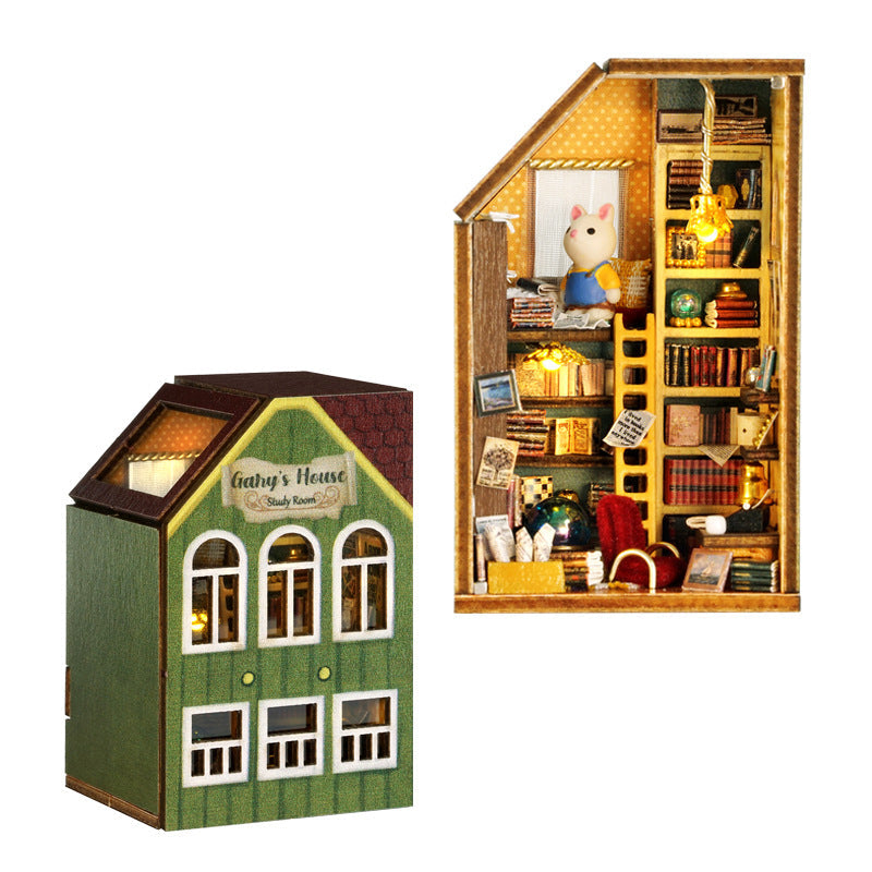 Gluschwein - Mini-Kaninchenstadt Holz Puppenhaus-Bausatz mit Möbeln