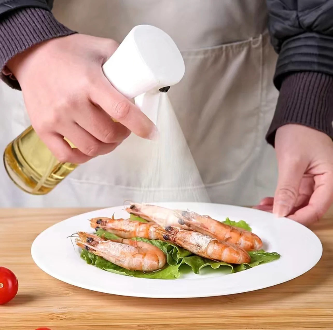 OilSpray - Transparente Öl-Sprühflasche — ermöglicht präzises und tropffreies Dosieren