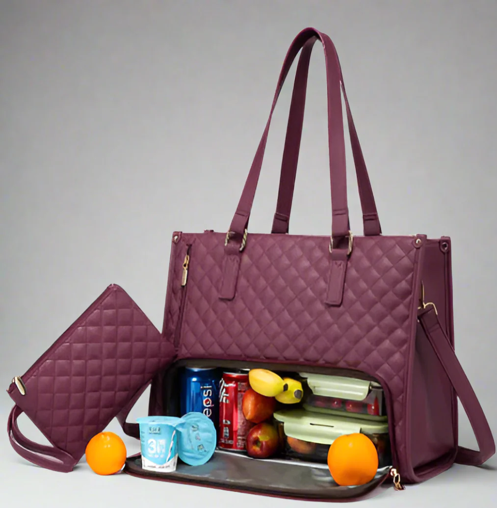 Johula - 2-in-1 Elegante Handtasche mit Isolierfach für Lebensmittel