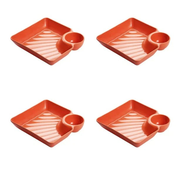 Gluschwein - Dip Plate - Teller mit separatem Soßenfach für sauberes Essen