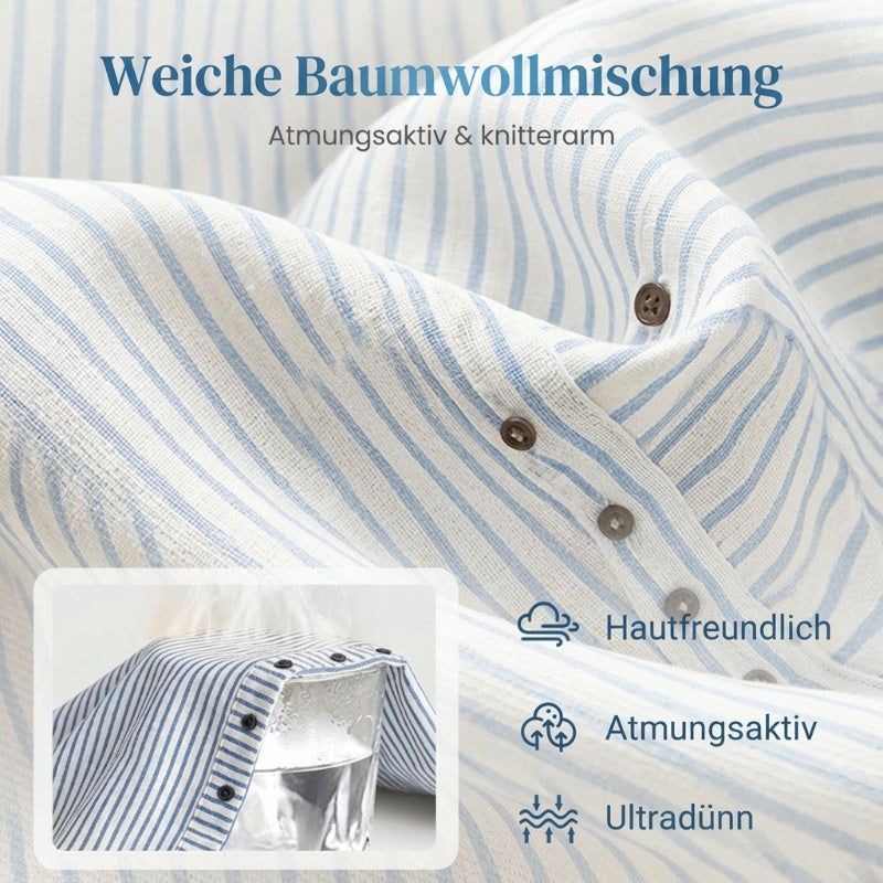 Gluschwein - 🔥Solange der Vorrat reicht 40 % Rabatt!🎉Bequeme blau gestreifte Hose mit Seitentaschen