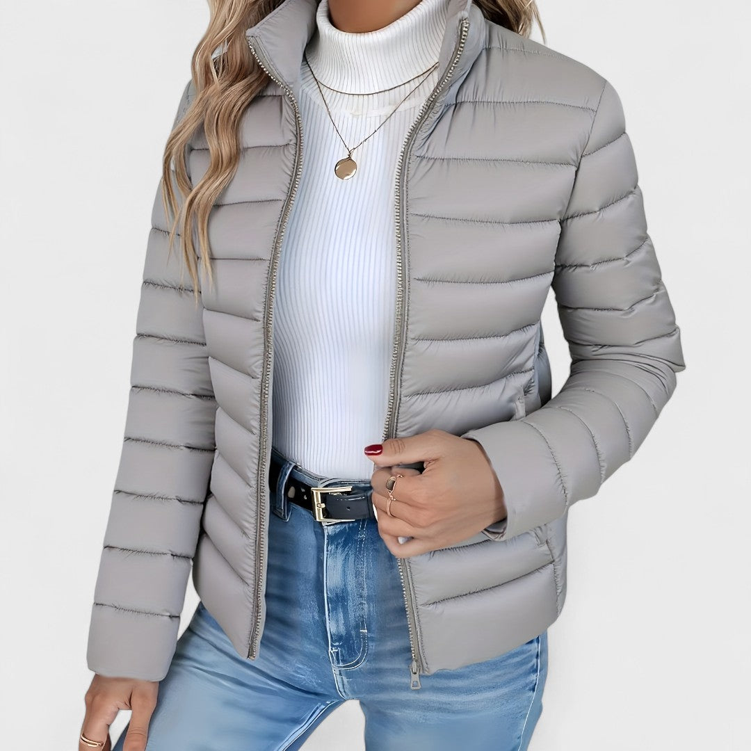Simone – Elegante Lange Jacke Mit Kragen