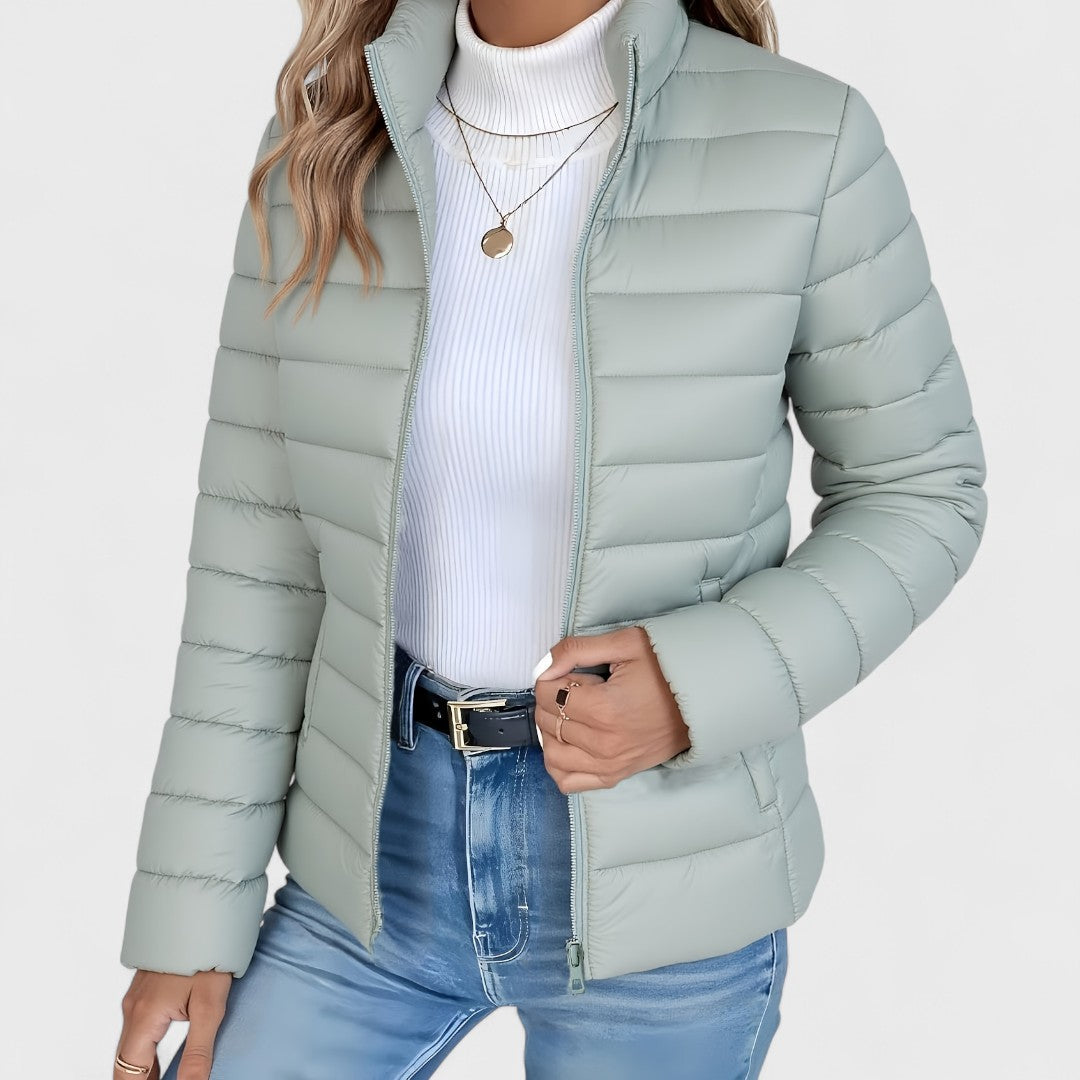 Simone – Elegante Lange Jacke Mit Kragen