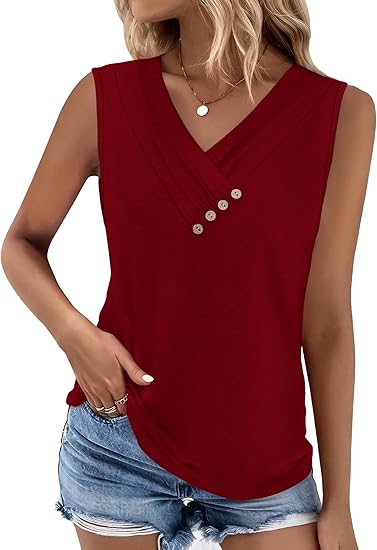 Gluschwein - Einfarbiges V-Ausschnitt-Tanktop für Damen – atmungsaktiv & vielseitig