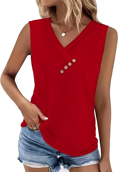 Gluschwein - Einfarbiges V-Ausschnitt-Tanktop für Damen – atmungsaktiv & vielseitig