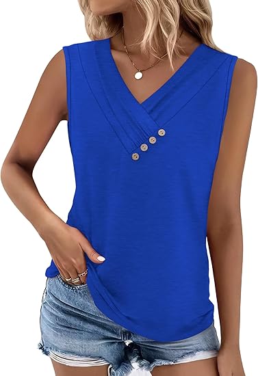 Gluschwein - Einfarbiges V-Ausschnitt-Tanktop für Damen – atmungsaktiv & vielseitig