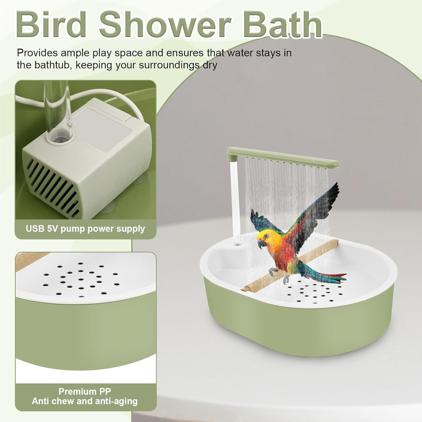 Gluschwein - Automatische Vogeltränke mit Wasserhahn, USB-betriebene Vogeltränke für Vögel
