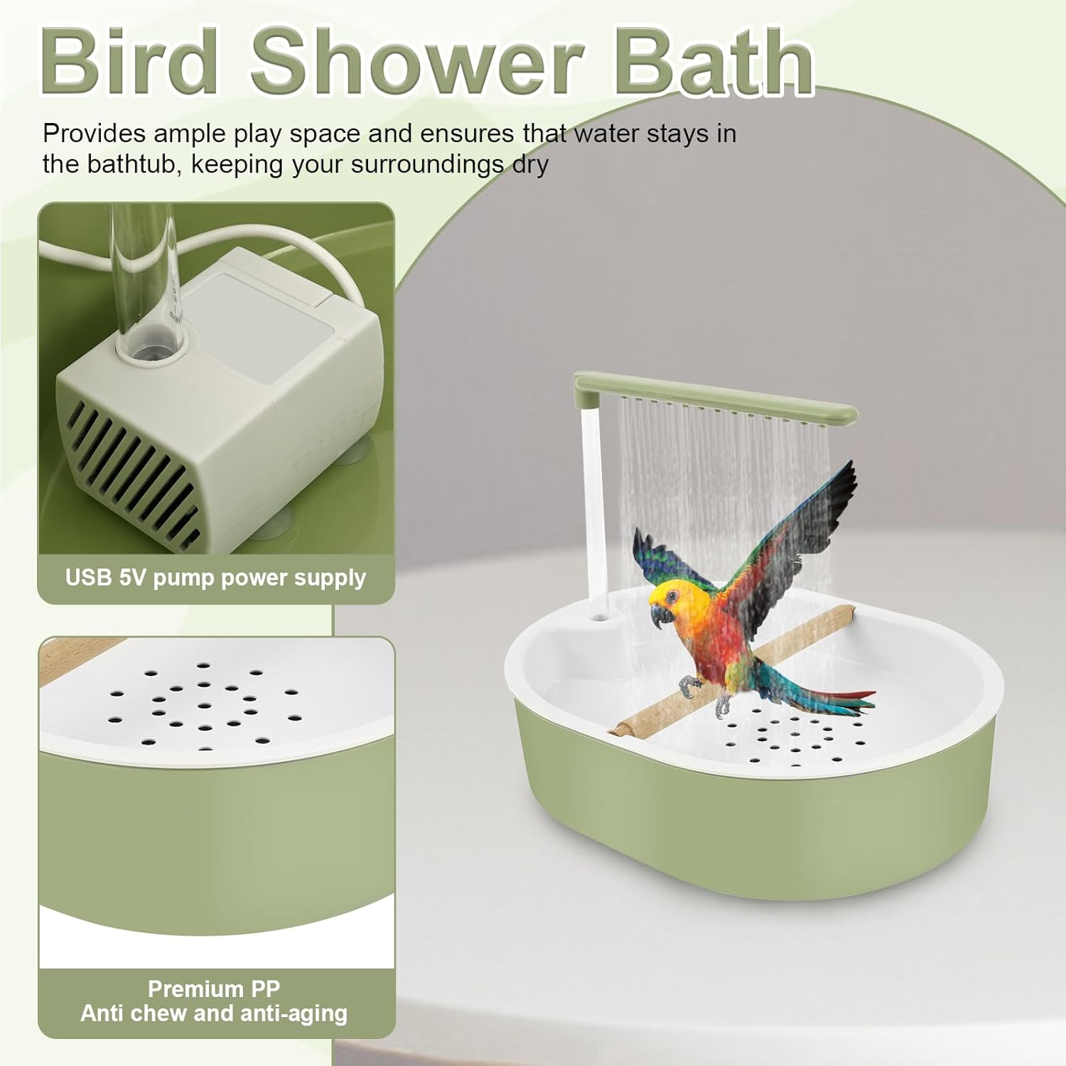 Gluschwein - Automatische Vogeltränke mit Wasserhahn, USB-betriebene Vogeltränke für Vögel