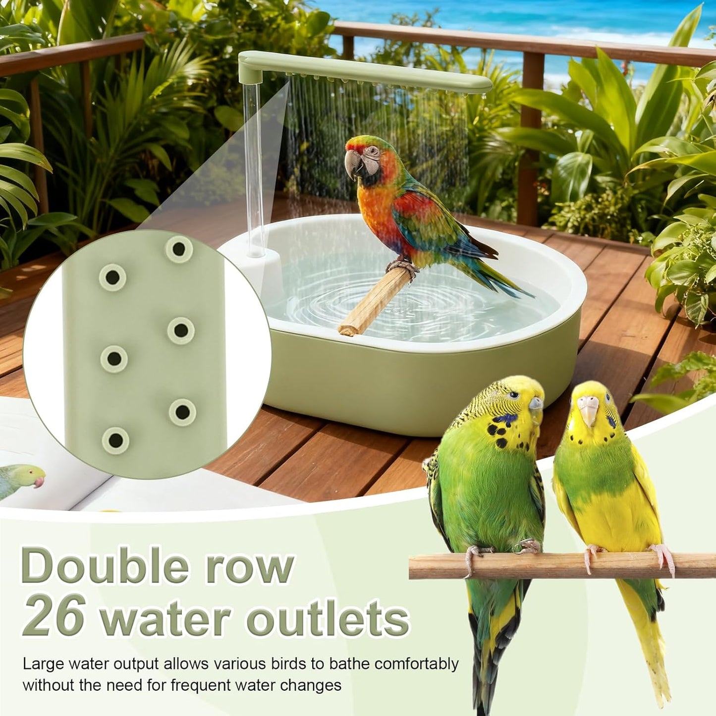 Gluschwein - Automatische Vogeltränke mit Wasserhahn, USB-betriebene Vogeltränke für Vögel