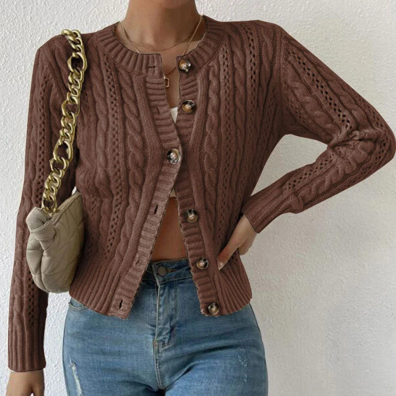 Gemütliche Strickjacke mit Knöpfen für Damen