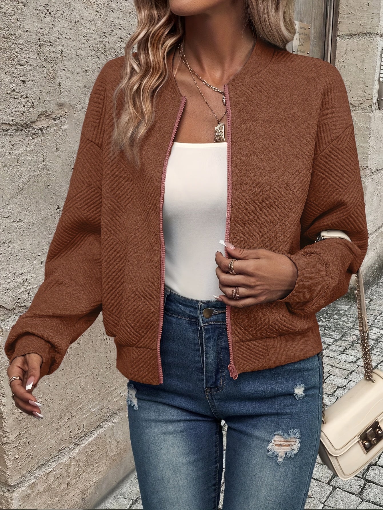 Jemma – Langärmelige Jacke Mit Reißverschluss