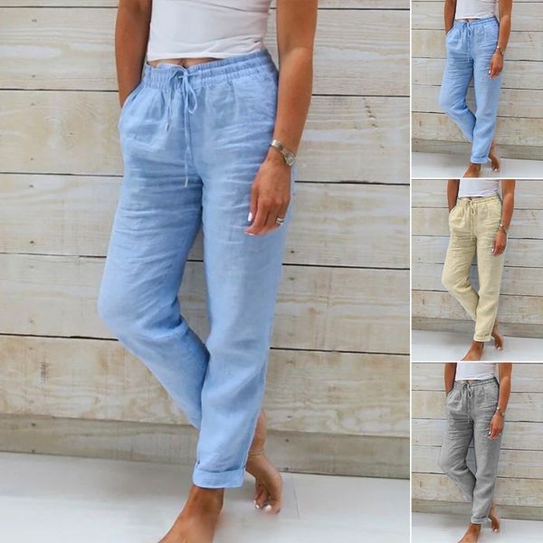 🌸Spring Sale 52% OFF🌿👖Damenhose aus Baumwolle & Leinen mit Elastischem Bund – Bequem, Atmungsaktiv & Lässiger Look 🥰