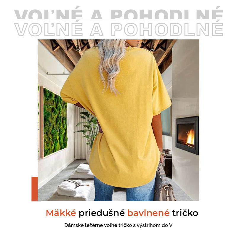📢📢40 % RABATT !! ⏰Lässiges, locker sitzendes Damen-T-Shirt mit V-Ausschnitt