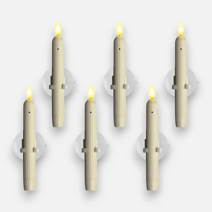 WindowCandles -  LED-Fensterkerzen mit Dämmerungssensor – Realistische, warmweiß flackernde Flamme für gemütliche Abende [6er-Set]