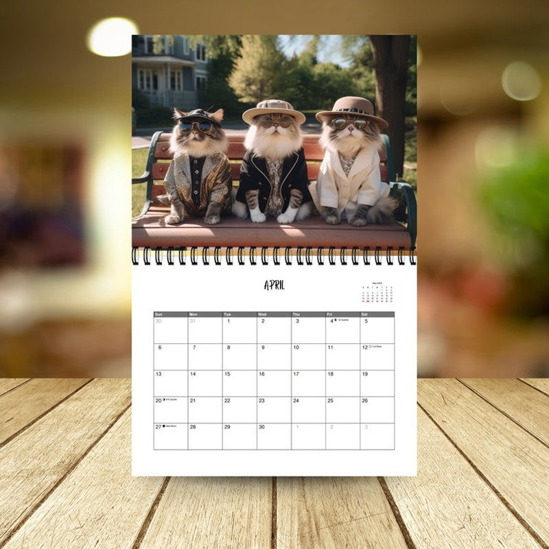 Gluschwein - 2025 Stylish Cats Kalender/Geschenk für Katzenliebhaber