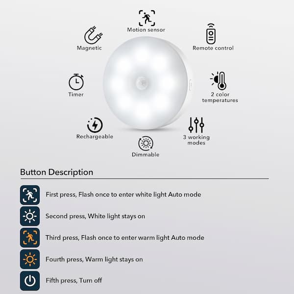 Einstellbare weiße und farbige LED-Pucks