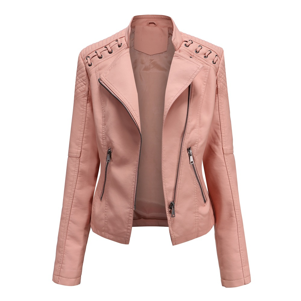 Gluschwein - Nicole - Stylische Lederjacke Rosa