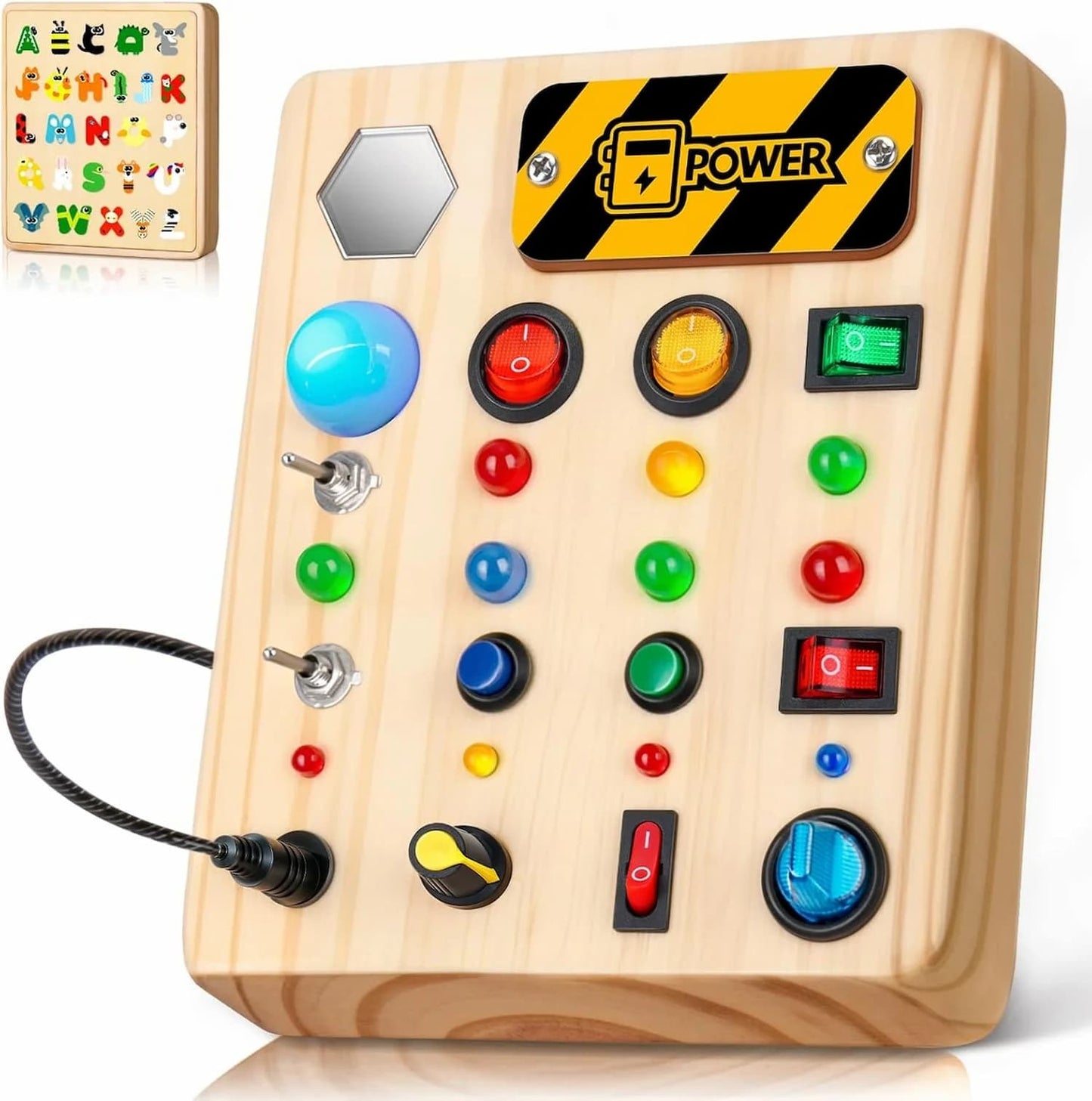 Gluschwein - Stimilus Board - Montessori-Sinnes-Schalt-Spielzeug aus Holz