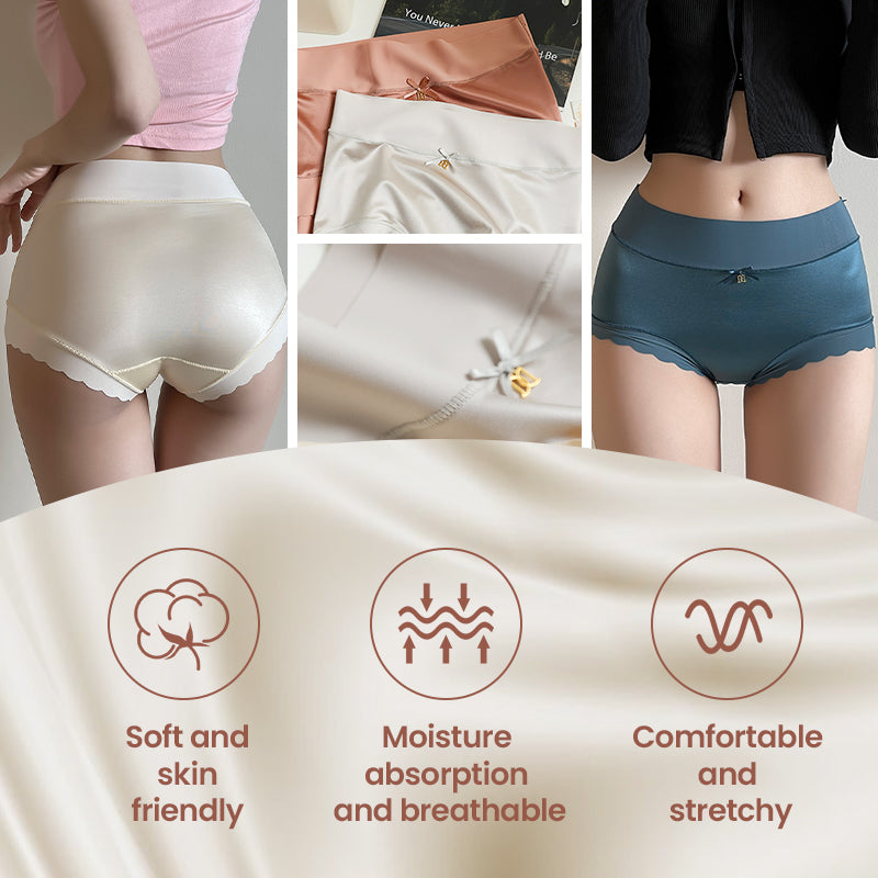 Gluschwein - 💥Kaufe 2, erhalte 1 kostenlos🥰Atmungsaktive Damen-Slips aus hochelastischem Satin mit Baumwollfutter, gesund, bequem und nahtlos