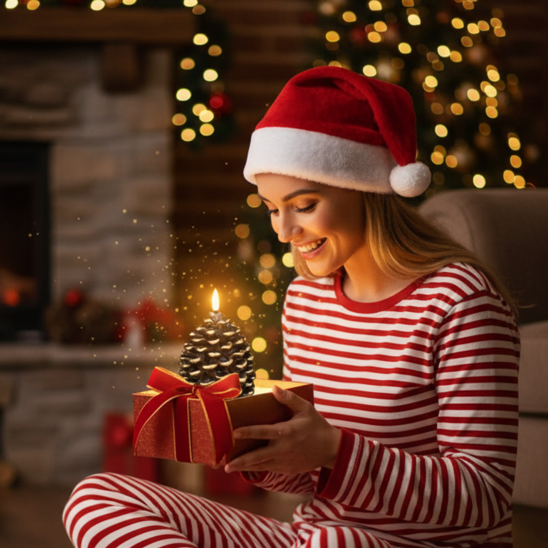 Lunapine – Flammenlose Tannenzapfenkerze