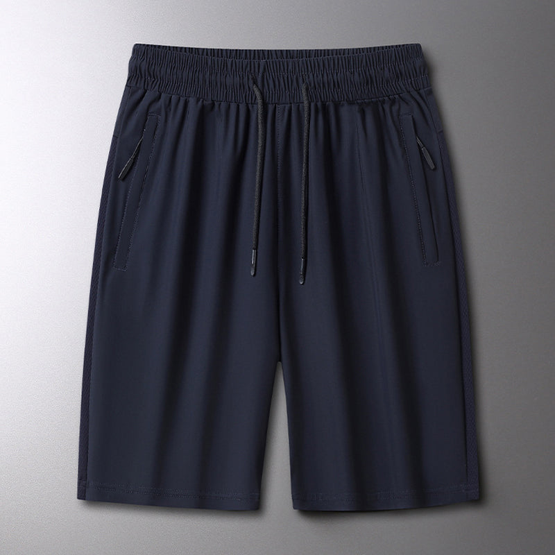 Gluschwein - Sommerliche elastische Sportshorts Dunkelblau Stil 2