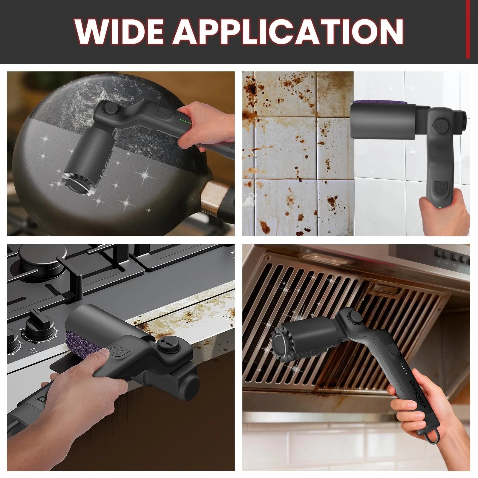 Gluschwein - Electric BBQ Grill Brush - So reinigen Sie Ihren Grill am effektivsten | Kabellos und wiederaufladbar